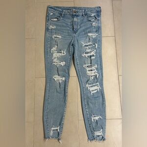 American Eagle - Size 14 - Light Blue Distressed Jean